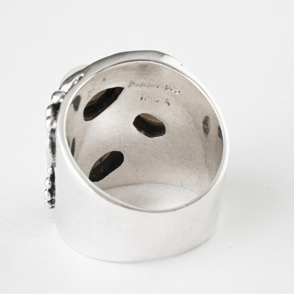 Vintage statement ring pearls & sterling silver 8 - Picture 15 of 16